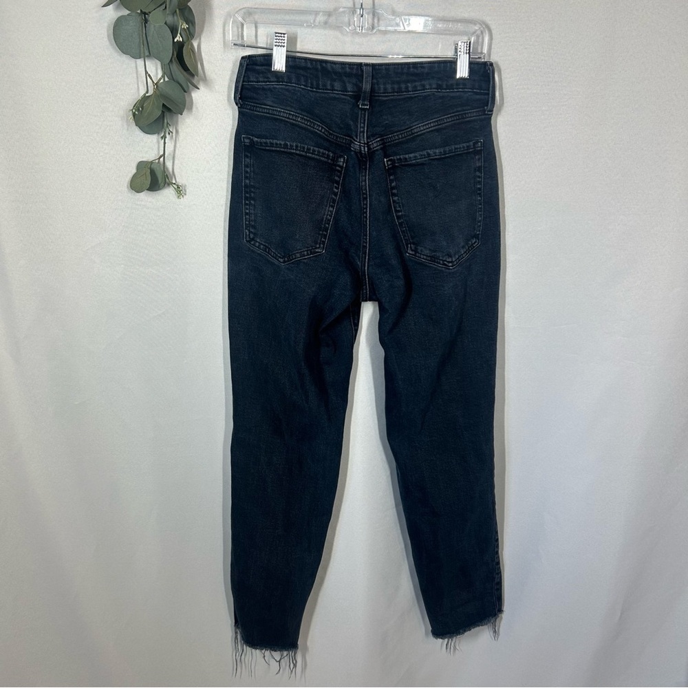 Old Navy | High Rise O.G. Straight Dark Wash Distressed Jeans Women’s Size 6 - Picture 7 of 13